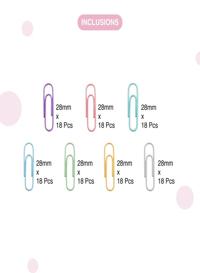 oddpod™ 28mm Multi-Colored Metal Paper Clips/Gem pins/U Pins/File Clips - Reusable Rust Resistant Office, Home, Schools, Bank, Store, Shop & More (Pastel) - Image 3