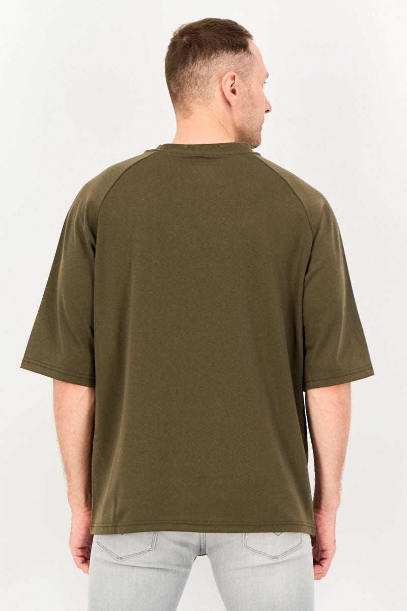 Algspar Men Regular Fit Solid Long Sleeve T- Shirt, Olive - Image 4