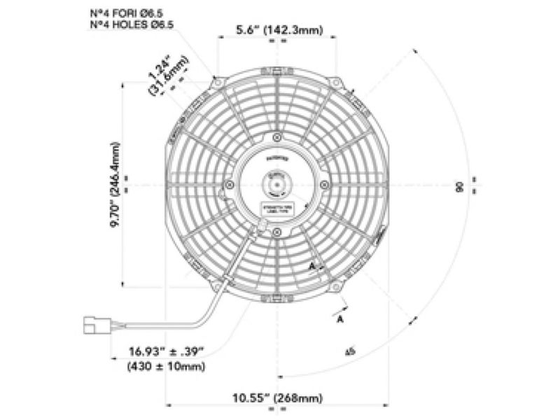 SPAL مروحة دفع سبال 30100374 (10 إنش؛ للاستخدام مع فيوز 15 أمبير عند 13 فولت)، عبوة واحدة - Image 2