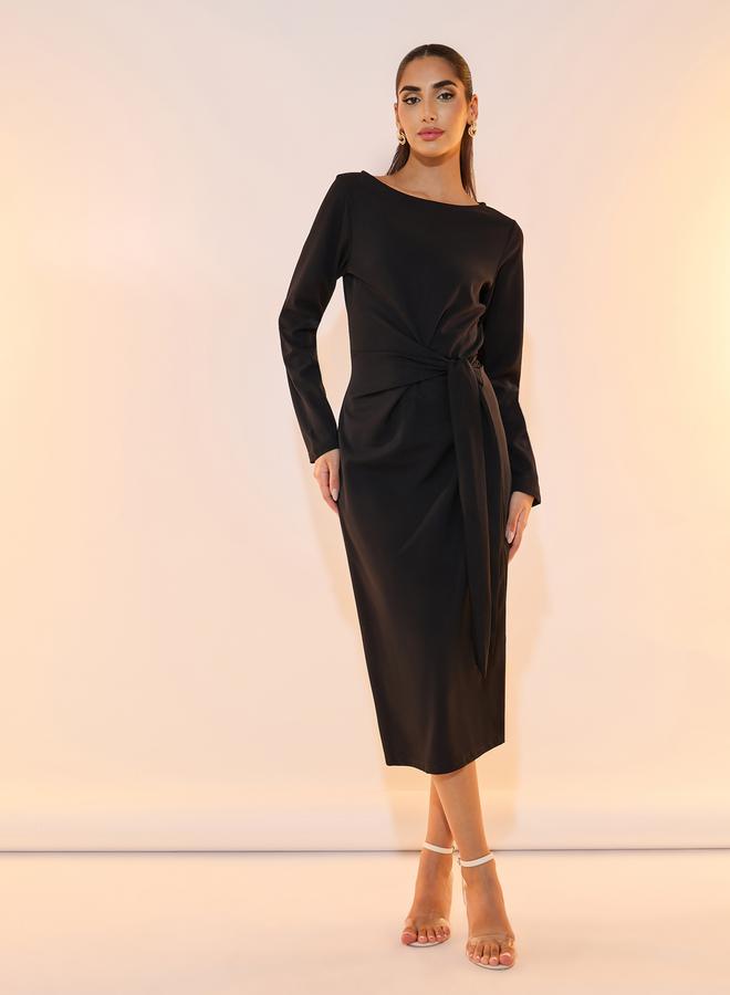Take Two Knot Front Midi Dress  - Image 1