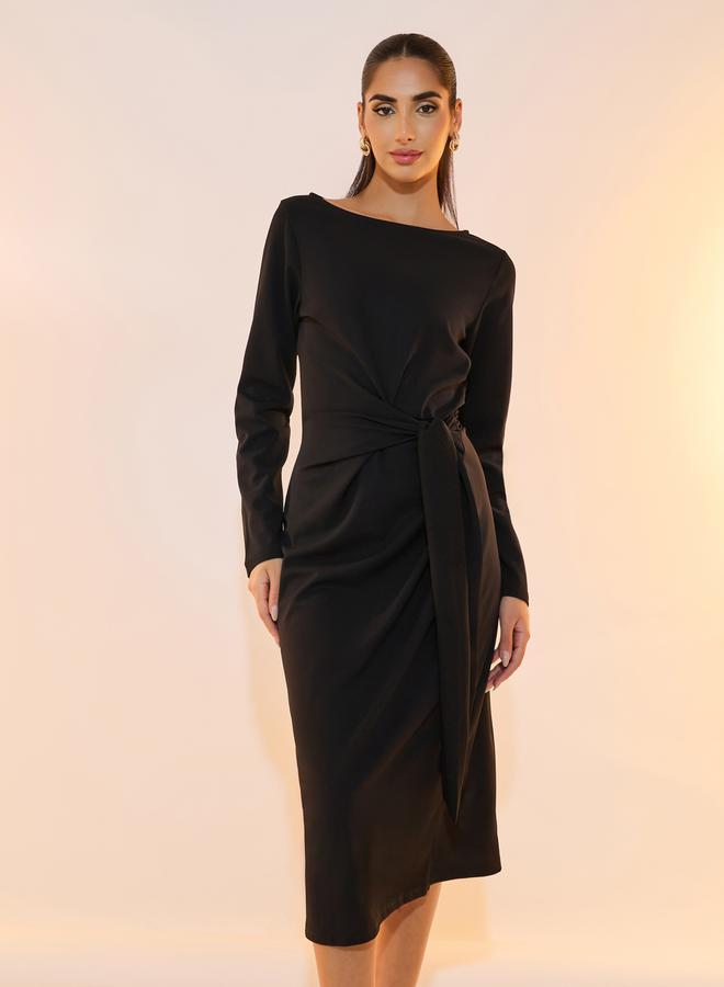 Take Two Knot Front Midi Dress  - Image 5