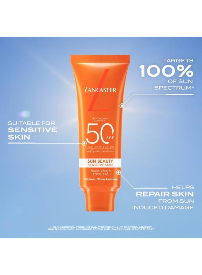 لانكستر كريم لانكستر صن بيوتي المعدني للوجه للبشرة الحساسة بعامل حماية من الشمس 50، 50 مل - Image 2