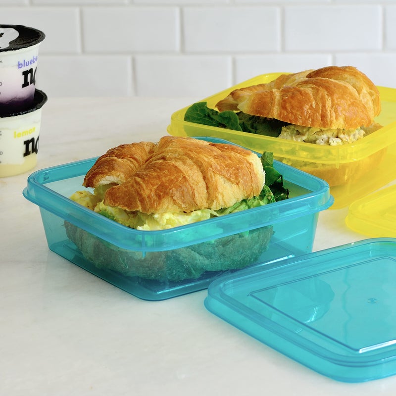 Youngever 3 Pack 20 Ounce Sandwich Containers for Lunch Box, Reusable Food Storage Containers, Meal Prep Containers, Single Sandwich (Multi Color) - Image 3
