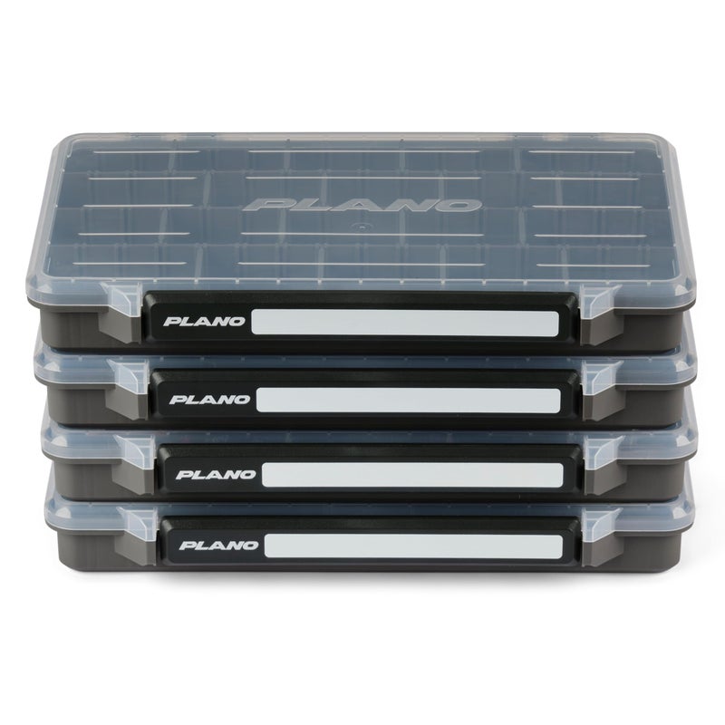 Plano StowAway 3700 Stow Tackle Box, 4 Pack, with Corrosion-Preventive Rustricor, Single Latch Design, Transparent DuraView Lid, Stackable Storage for Fishing Bait, Lures and Gear - Image 1