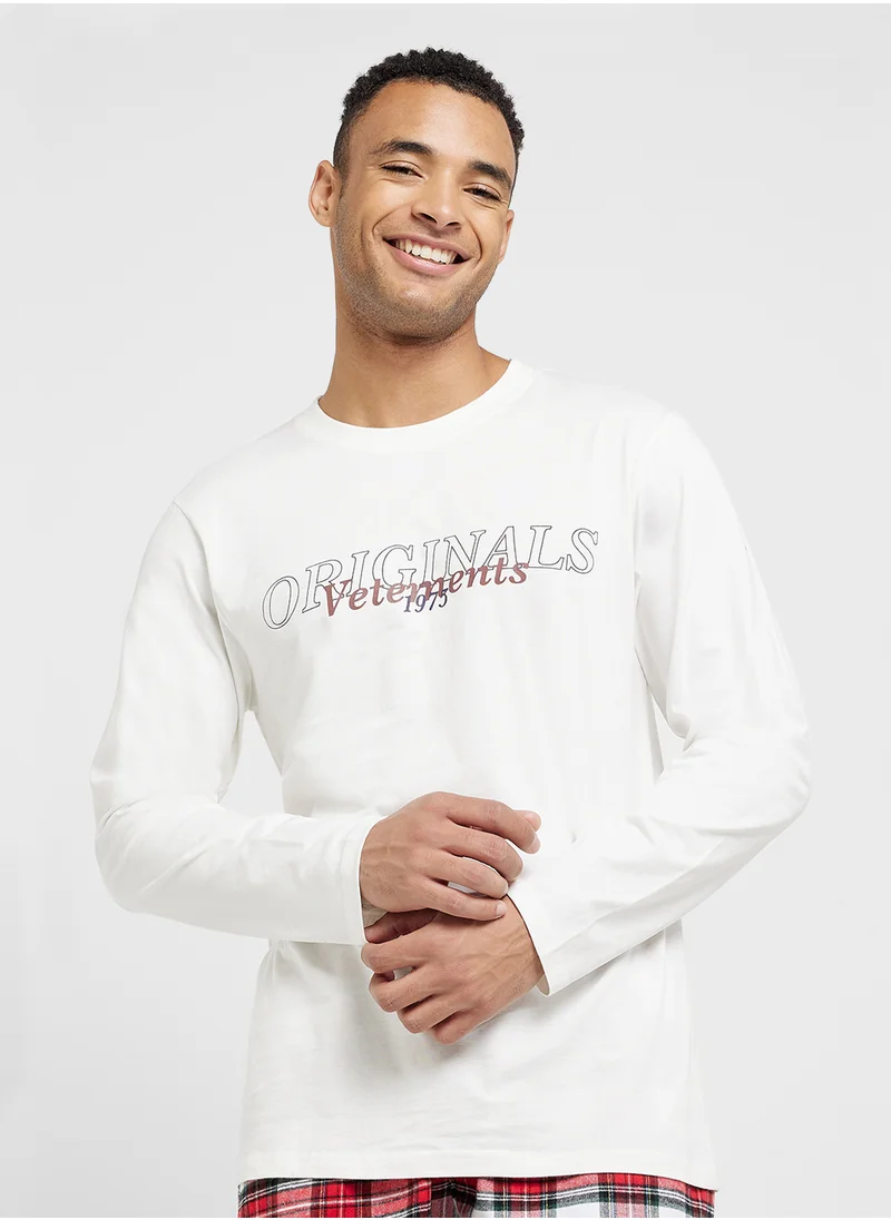 Seventy Five Mens Graphic Tee Check Pant