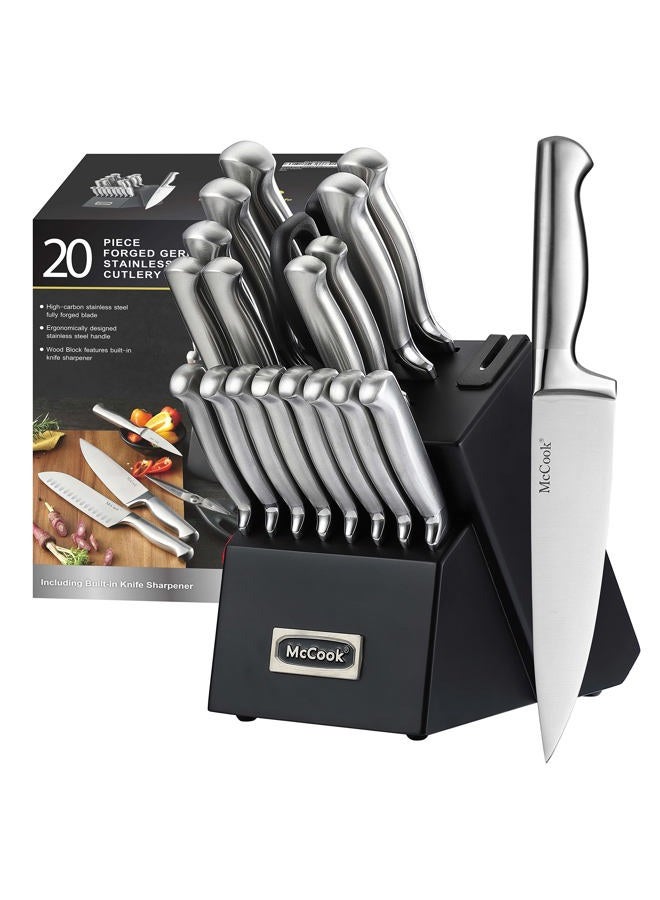 McCook ® Knife Sets,German Stainless Steel Kitchen Knives Block Set with Built-in Sharpener - Image 1