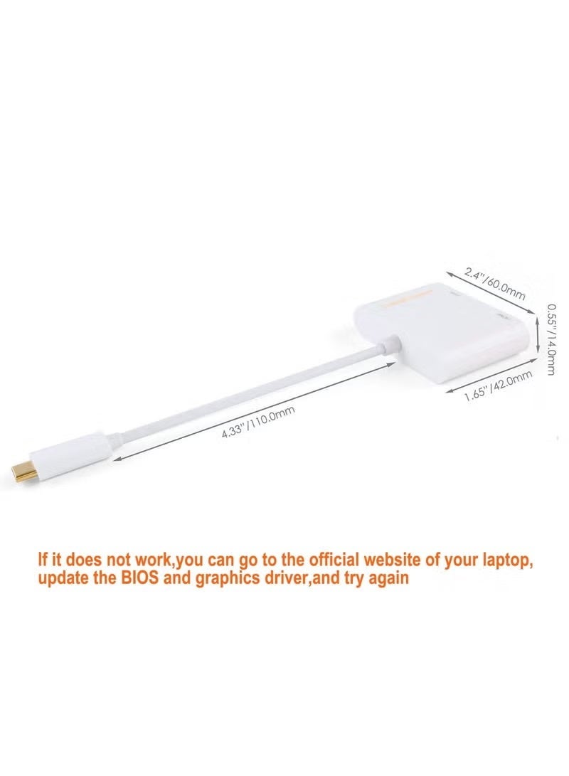 كابل كرييشن محول USB C إلى HDMI VGA، محول من النوع C إلى HDMI 4K VGA 1080P، متوافق مع Galaxy S22 Ultra، MacBook Pro، iPad Pro 2020، Chromebook Pixel، XPS 13، Yoga 910، Surface Go - Image 2