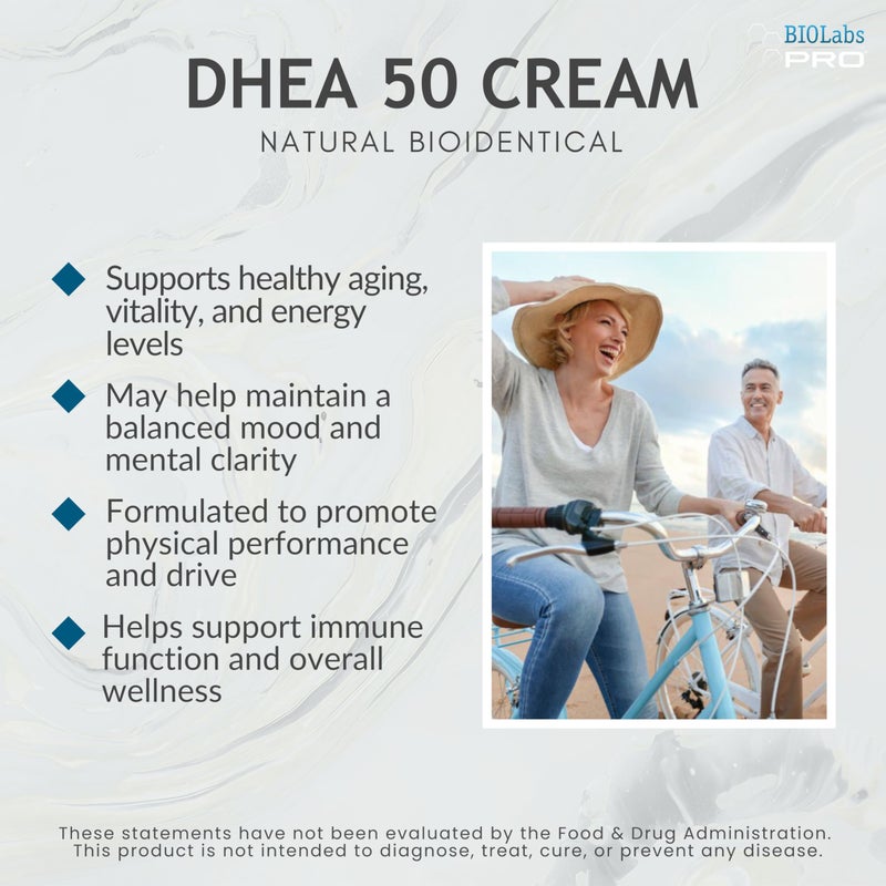 BIOLABS PRO DHEA Cream 50mg for Women and Men, Maximum Strength Natural DHEA Cosmetic Formulation for Skin Hydration Balance, Pure, Non-GMO, Gluten-Free, Paraben-Free, Skin Cream 2-Month Supply (Unscented - 3oz) - Image 3