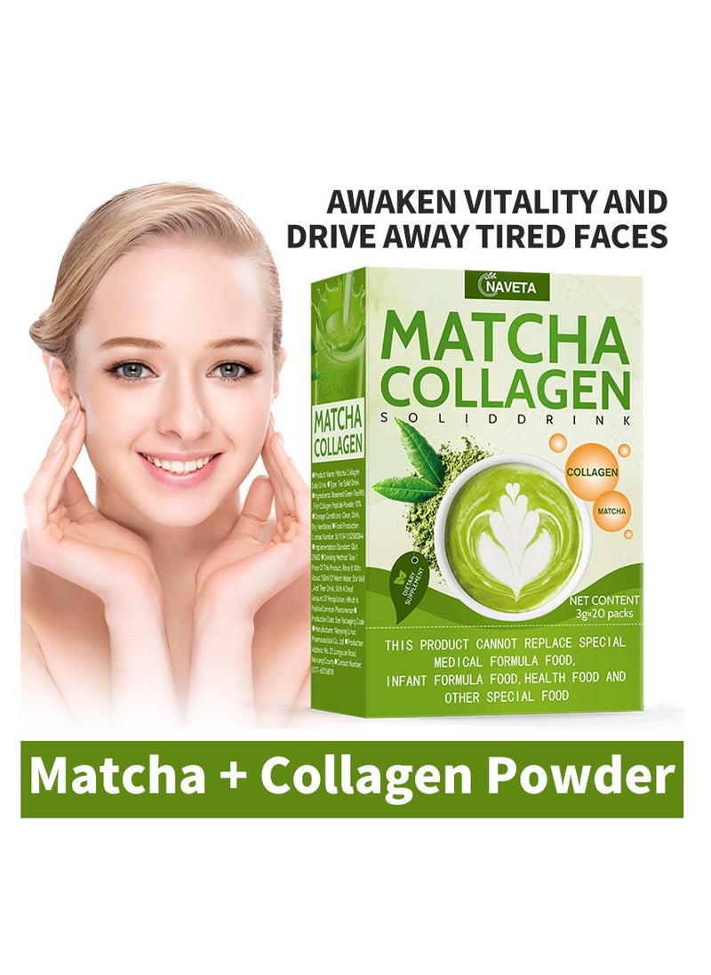 NAVETA - 60g Beauty tea  Matcha Flavor Green Tea Glutathione COLLAGEN  Antioxidant Drink  - Radiant Skin, Hair & Nails - Image 1