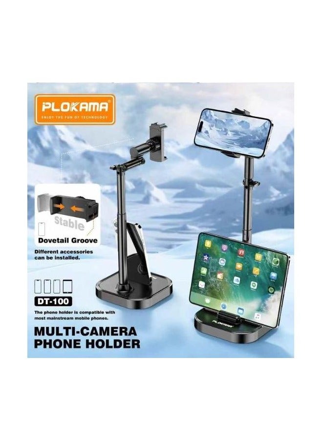 التخطيط حامل الهاتف والتابلت المكتبي DT-100 - حامل دوار قابل للتعديل (22-41 سم)؛ بزاوية 360 درجة للمشاهدة والبث المباشر والاستخدام المكتبي - Image 5