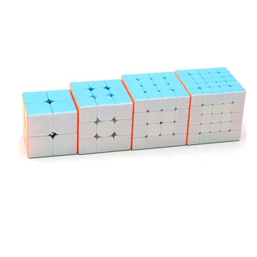 CuberSpeed Speed Cube Pack stickerless Speedcubing Set with 2X2, 3X3, 4X4 & 5X5 Magic Cube - Stickerless, Bright Cube Set - Image 1
