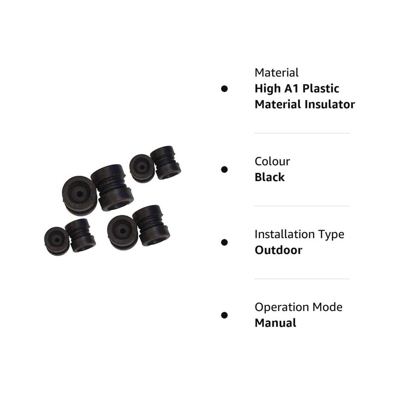 Backbone Heavy Plastic Reel Insulator Used for Solar Zatka Machine Fencing with Clutch Wire Also Used for Fencing in Farms or Industrial Parks Black Heavy Plastic Reel Insulator (Black) (Pack of 400) - Image 5