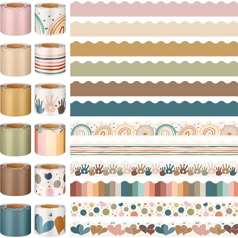 Bohemian Border Decorative Stickers - Waterproof Self-Adhesive Cardstock for Blackboard, Bulletin Board, DIY - Image 2