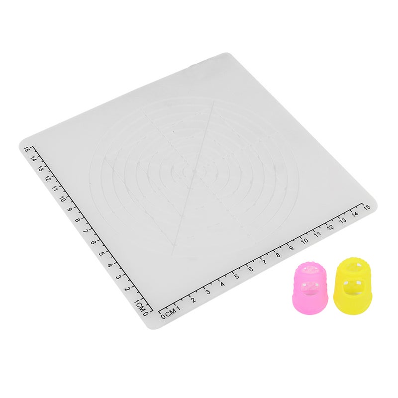 بساط قلم تصميم ثلاثي الأبعاد مع غطاء للإصبع أبيض - Image 1