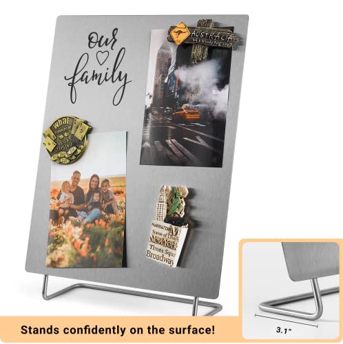 OutFormal Large Magnetic Bulletin Board – Dry Erase Memo Board with Stand – Metal Easel for Magnet Display – 12x10 Inches + 4 Magnets - Image 2