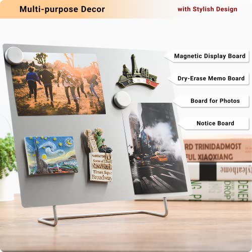 OutFormal Large Magnetic Bulletin Board – Dry Erase Memo Board with Stand – Metal Easel for Magnet Display – 12x10 Inches + 4 Magnets - Image 3