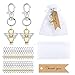 GWHOLE 30 Set of Angel Keychain with Organza Gift Bags and Thank You Favor Tags Guest Return Gift for Baby Shower Baptism Favors Wedding Bridal Birthday Party Favors Beige - Image 3