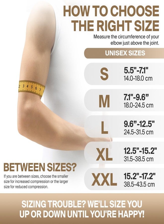 DR. BRACE® Elite Elbow Brace Support, Breathable Elbow Compression Sleeve with Gel Pad for Golfer's, Tennis Elbow & Tendonitis Treatment & Pain Relief 2024 (Nude (Beige), X-Large) - Image 4
