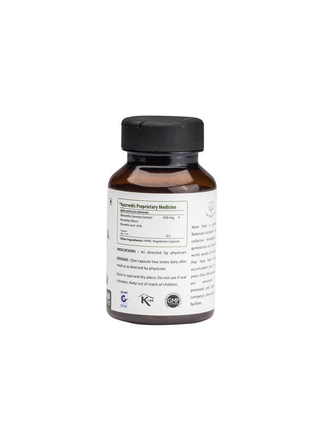 bixa BOTANICAL مستخلص شيلاكي النباتي من بيكسا (بوسويليا سيراتا) 65% حمض بوسويليك 60 كبسولة نباتية (450 ملغ) عبوة من 1 | يدعم وظائف المفاصل الصحية ومضاد للالتهابات - Image 2