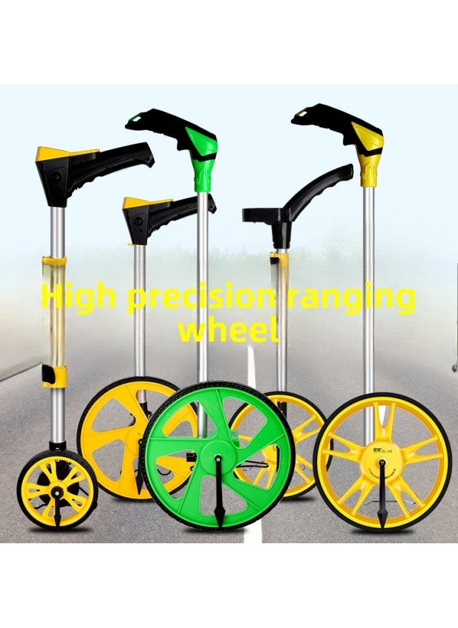 Generic - Distance Measuring Wheel Hand Push Roller Distance Measuring Instrument Road Measuring Vehicle Mechanical Digital Display Outdoor Rolling Push Ruler Engineering Measuring Ruler-Model:Professional Large Screen Digital Display Voice Test Mu-large Wheel - Image 1