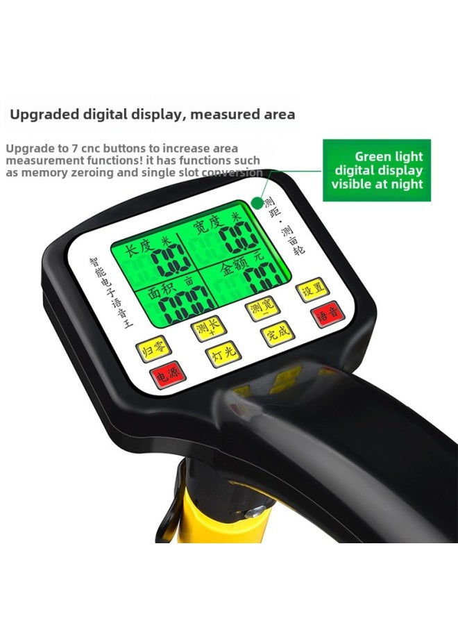Generic - Distance Measuring Wheel Hand Push Roller Distance Measuring Instrument Road Measuring Vehicle Mechanical Digital Display Outdoor Rolling Push Ruler Engineering Measuring Ruler-Model:Professional Large Screen Digital Display Voice Test Mu-large Wheel - Image 1