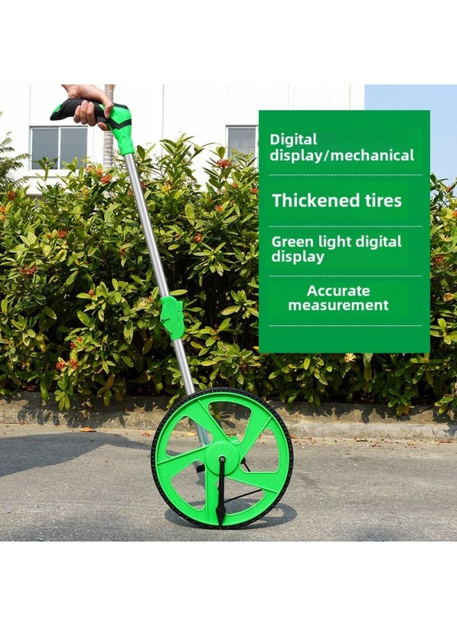 Generic - Distance Measuring Wheel Hand Push Roller Distance Measuring Instrument Road Measuring Vehicle Mechanical Digital Display Outdoor Rolling Push Ruler Engineering Measuring Ruler-Model:Professional Large Screen Digital Display Voice Test Mu-large Wheel - Image 1