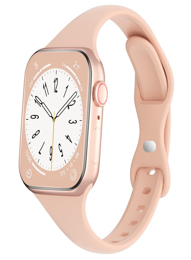 سوار رياضي رفيع من السيليكون من DYKEISS متوافق مع سوار ساعة Apple Watch مقاس 38 مم و42 مم و40 مم و44 مم، سوار بديل رفيع وناعم وضيق لسلسلة iWatch 5/4/3/2/1 للنساء والرجال (جريب فروت، 38 مم/40 مم) - Image 1