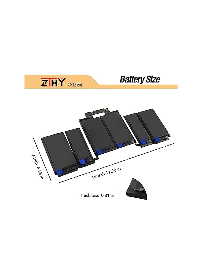ZTHY 58Wh A1964 A1989 Laptop Battery Compatible With Macbook Pro 13 Inch Mid 2018 2019 A2251 2020 Release Emc 3214 3358 Bto/Cto Touch Bar Mr9Q2Ll/A Mr9R2Ll/A Mr9T2Ll/A Mr9U2Ll/A Mr9V2Ll/A Mv962Ll/A - Image 4