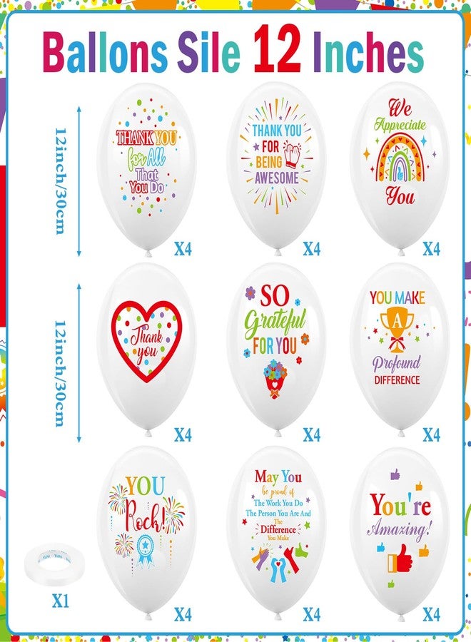 HOWAF 36pcs We Appreciation You Balloons,Employee Appreciation Day Part Latex Balloons for Employee Appreciation Day Office Decor,Thank You Employee Balloons for Employee Appreciation Party Supplies - Image 2
