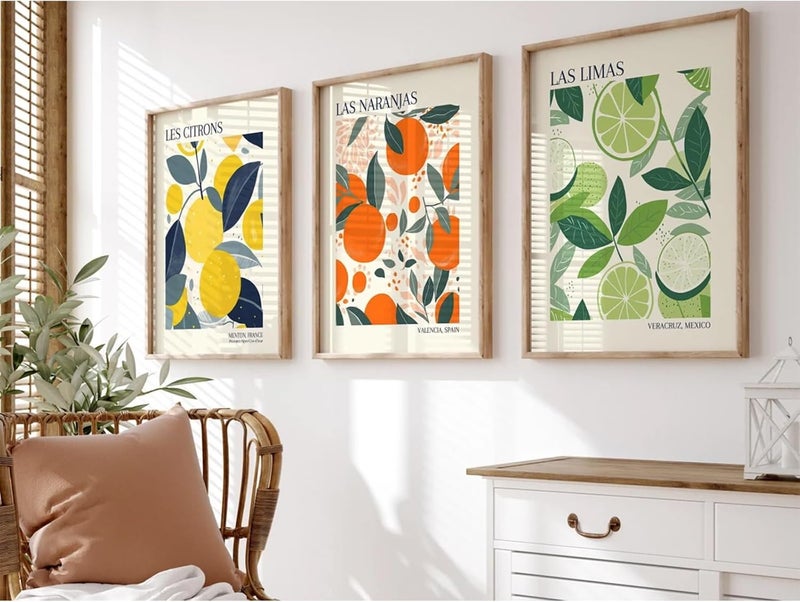 Youillne Fruit Market Wall Art Set of 3 - Image 1
