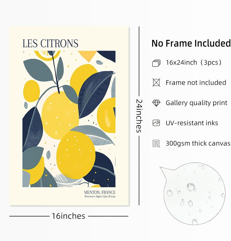 Youillne Fruit Market Wall Art Set of 3 - Image 2