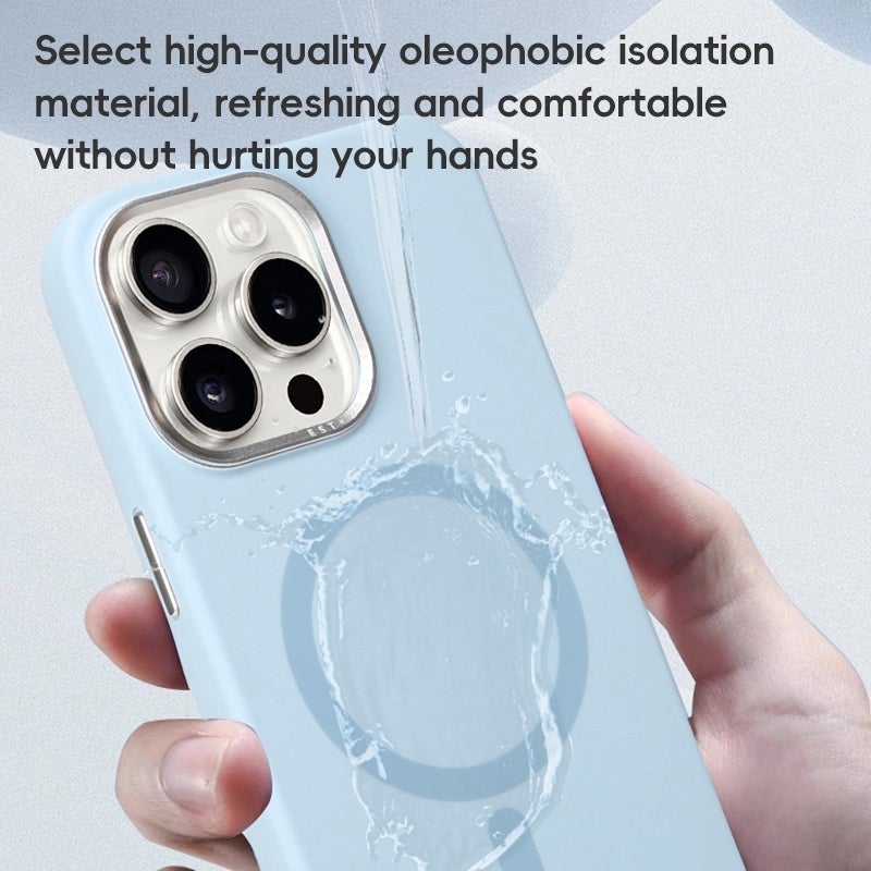 HuHa Protective Cover For iPhone 12 Metal Lens Frame Liquid Silicone MagSafe Phone Case(Pink) - Image 3