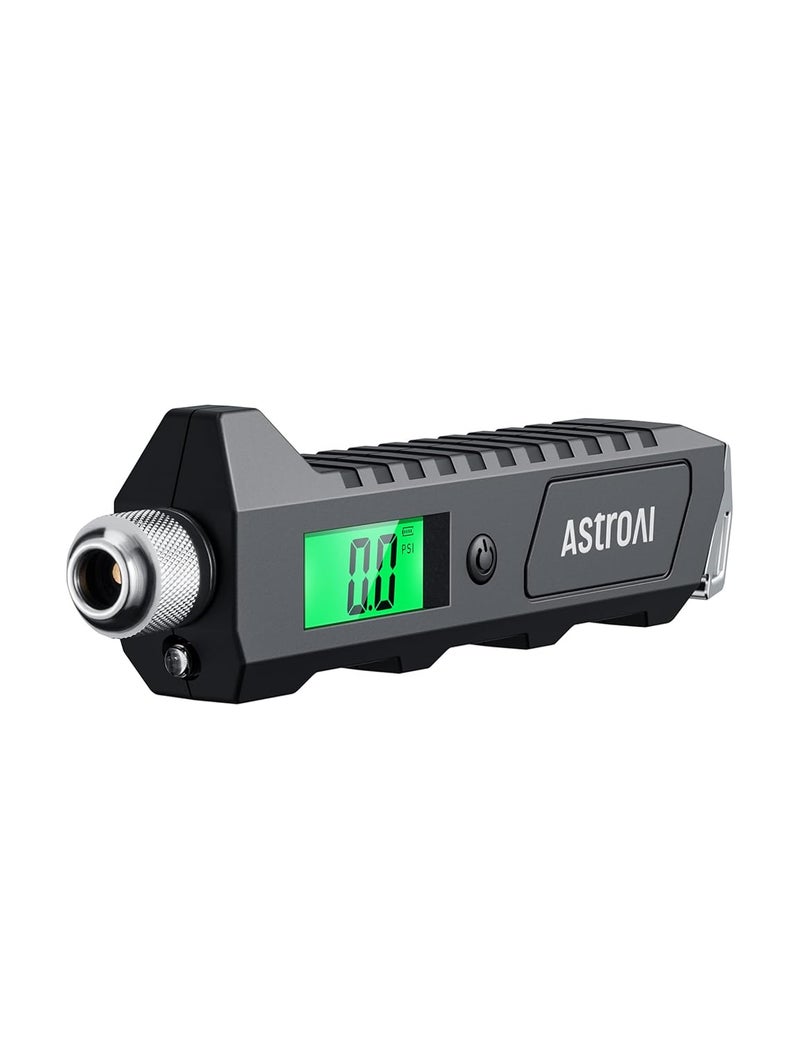 أسترواي مقياس ضغط الإطارات الرقمي من ، 230 PSI، 4 إعدادات للخدمة الشاقة للسيارات والدراجات مع شاشة LCD مضيئة أكبر ومصباح يدوي وغير قابل للانزلاق، أسود - Image 1