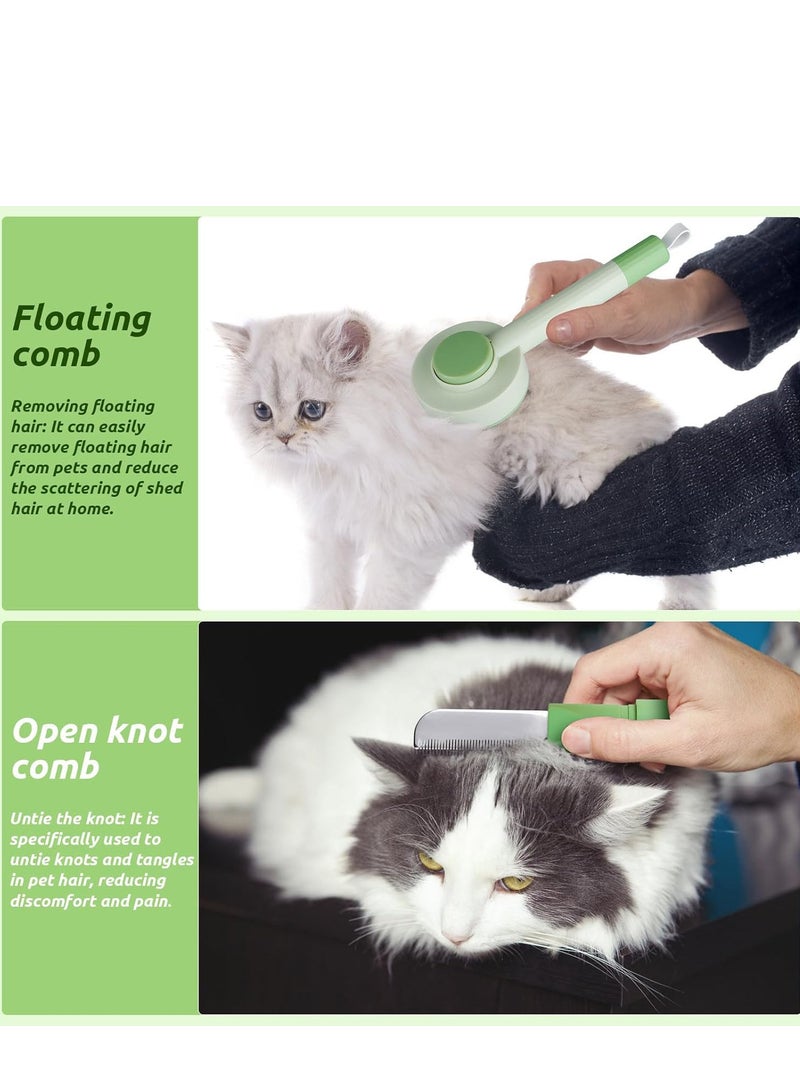 Cat Brush for Shedding with Cat Nail Clippers, Pet Cleaner Brush for Long or Short Haired Cats,3 in 1 Cat Grooming Brush Set, Cat Comb, Pet Self Cleaning Slicker Brush for Cats and Dogs - Image 2