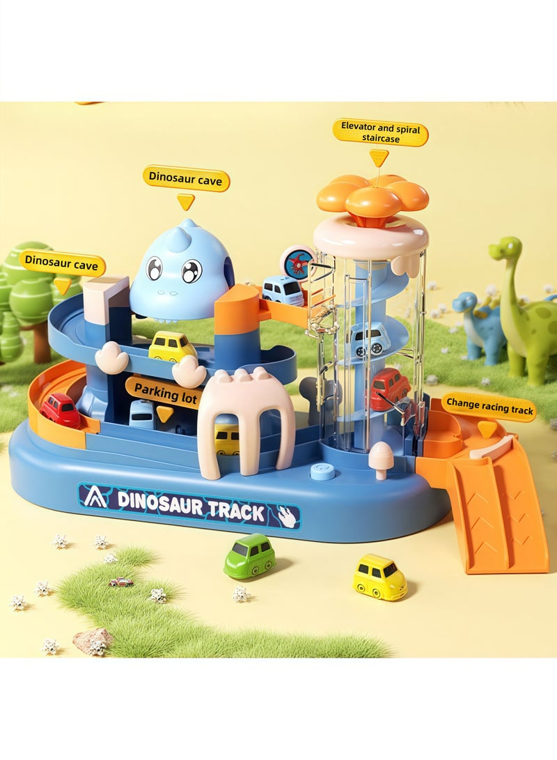 Dinosaur Race Track Playset for Kids, Dinosaur Climbing Hills Car Track Play Set with Mini Racer Cars, Kids Car Ramp Track Toys, Toy Car Ramp Track Dinosaur Climbing Hills Construction Play Set - Image 5