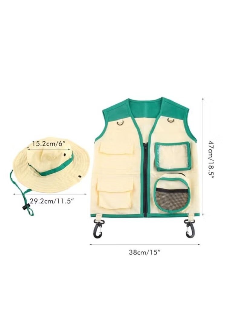 general Outdoor Explorer Sets for Kids, Vest & Hat Sets, Explorer Kits, Insect Explorer Cosplay Role Play, Zookeeper Park Ranger - Image 4