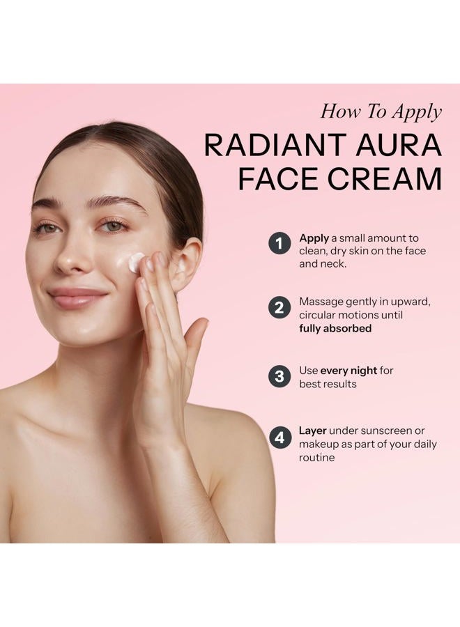 Radiant Aura Collagen & Retinol Face Cream – Dermatologist Tested, Anti Aging, Korean Skin Care – Firming, Anti Wrinkle, Hydrating Moisturizer, Pore Care – Vegan, Clean Beauty – 1.69 Fl Oz - Image 5