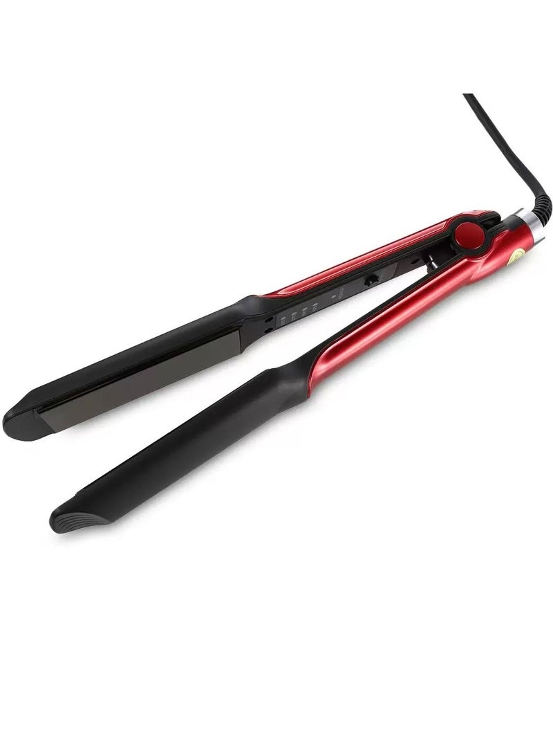 KM-531 Adjustable Flat Iron Hair Straightener Black/Red 417grams - Image 2