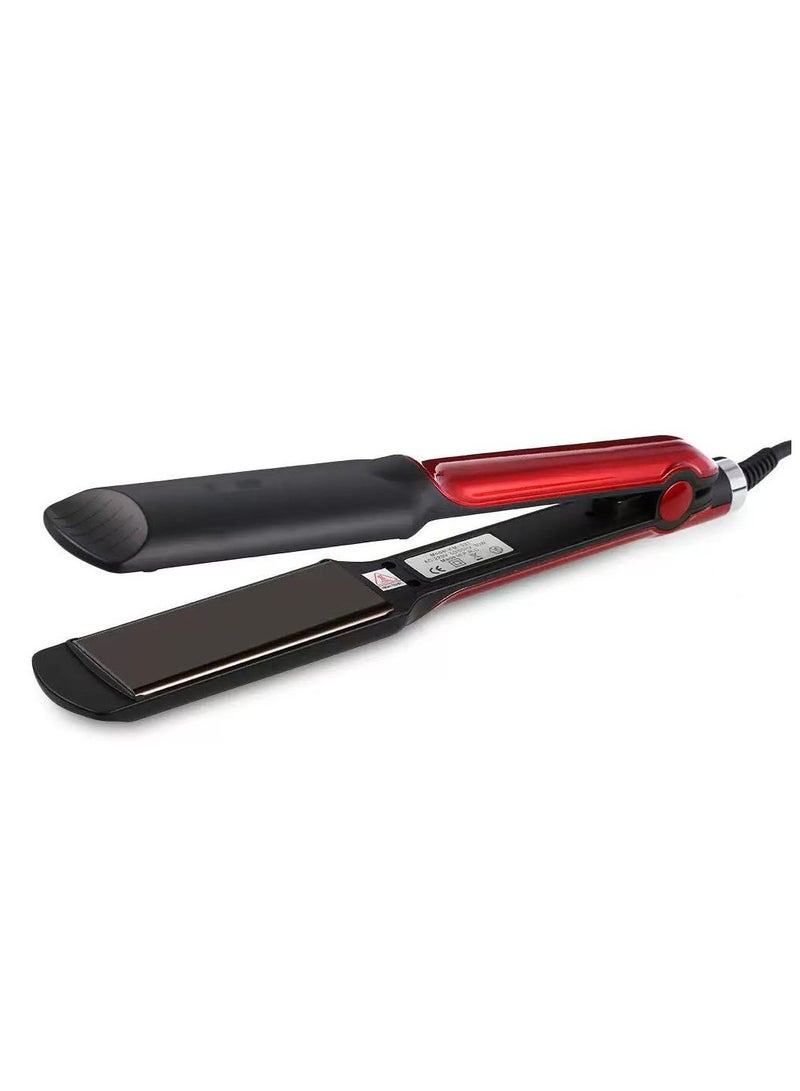 KM-531 Adjustable Flat Iron Hair Straightener Black/Red 417grams - Image 1