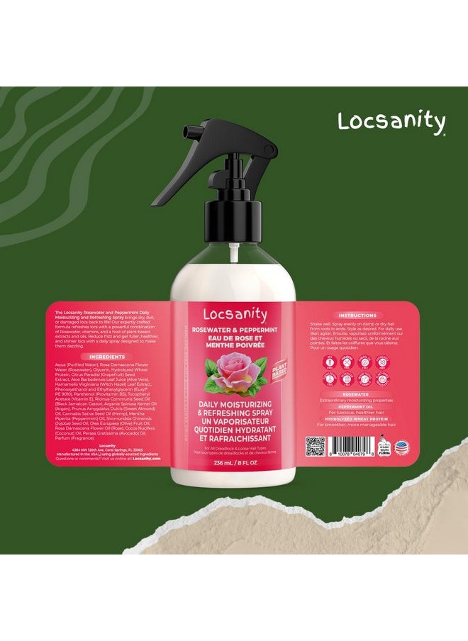 Locsanity Locsanity Daily Moisturizing Rose Water and Peppermint Hair Scalp Refresher for Locs and Dreadlocks - Natural Loc Care and Maintenance (8oz)  - Image 2