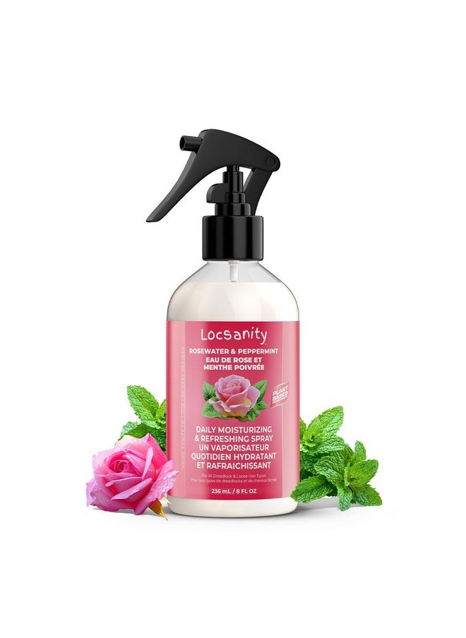 Locsanity Locsanity Daily Moisturizing Rose Water and Peppermint Hair Scalp Refresher for Locs and Dreadlocks - Natural Loc Care and Maintenance (8oz)  - Image 1