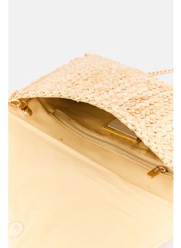 Moda Luxe Women Textured Cross Body Bag 28 L x 19 H x 1 W cm, Beige  - Image 3