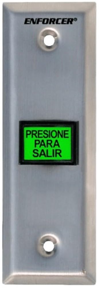 Seco-Larm SD-7103GC-PTQ Enforcer Slimline Illuminated RTE Plate with Built-in Timer, Square Illuminated Push Button with Caption "PUSH TO EXIT", Long-life green LED 12/24 VAC/VDC (~35,000hr) - Image 2