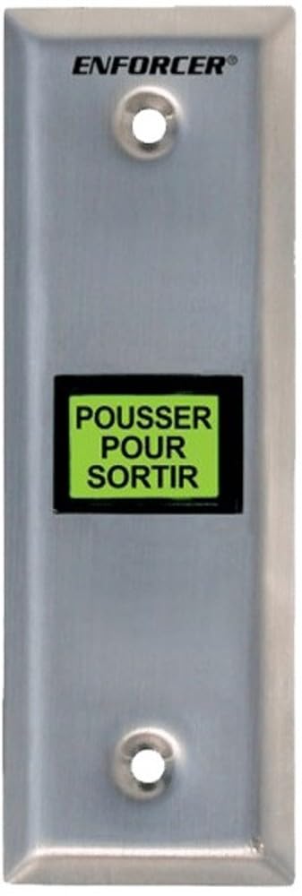 Seco-Larm SD-7103GC-PTQ Enforcer Slimline Illuminated RTE Plate with Built-in Timer, Square Illuminated Push Button with Caption "PUSH TO EXIT", Long-life green LED 12/24 VAC/VDC (~35,000hr) - Image 3