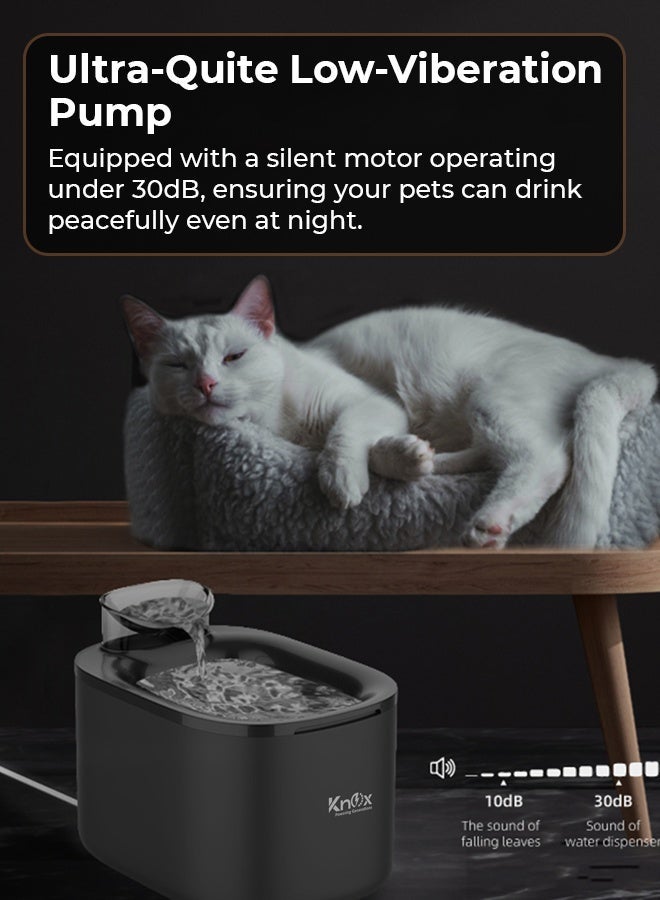 Knox Powering Generations Knox Cat Water Fountain 3.5L/135oz – Automatic Pet Water Dispenser with Filter & Quiet Pump, Large Indoor Outdoor Drinking Pet Water Fountain for Cats & Small Dogs - Image 5