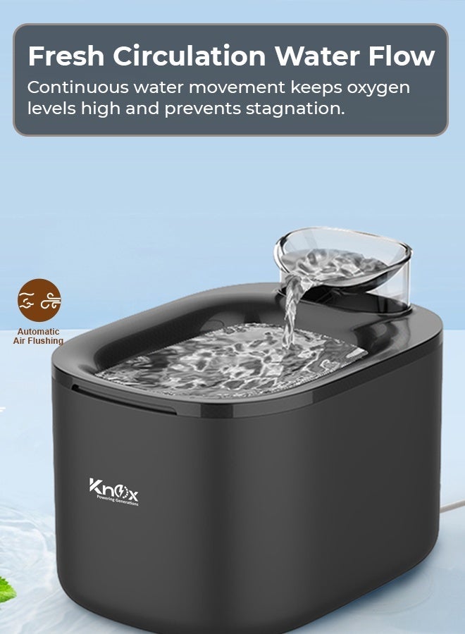 Knox Powering Generations Knox Cat Water Fountain 3.5L/135oz – Automatic Pet Water Dispenser with Filter & Quiet Pump, Large Indoor Outdoor Drinking Pet Water Fountain for Cats & Small Dogs - Image 4