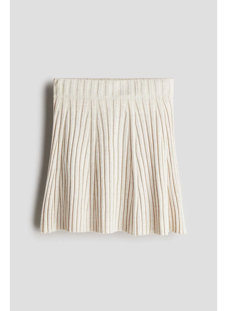 H&M Rib-Knit A-Line Skirt