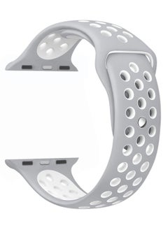 Dot Replacement Band For Apple Watch Series 5/6/7 42/44/45mm Silver/White