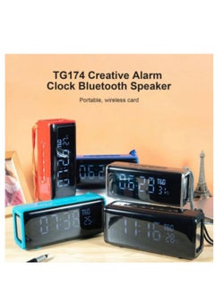 T&G TG174 TWS Mirror Bluetooth Speaker with Alarm Clock, Time & Temperature Display, Micro SD, FM, MP3 - Black  - Image 2