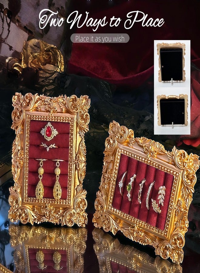 goucrro Vintage Ring Display Stand: Gold Jewelry Display Stand, Earring Holder for Jewelry Organizer Birthday Engagement Wedding Decoration - Image 3